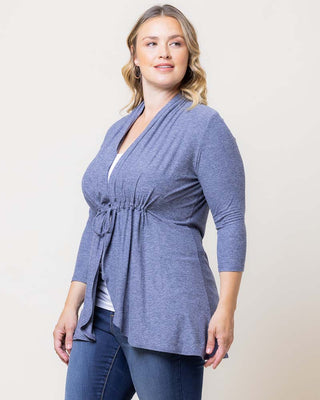 Sunset Stroll Cardigan in Heathered Indigo