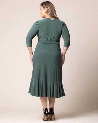 Whimsy Wrap Dress in Fern Green