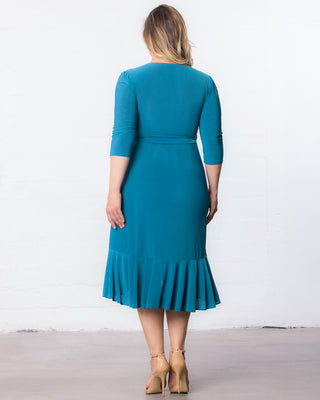 Whimsy Wrap Dress in Blue Jade