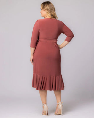 Whimsy Wrap Dress in Marsala