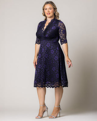 Mon Cherie Lace Dress in Violet Noir Lace