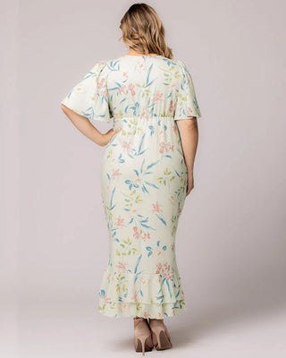 Alexandra Faux Wrap Gown in Lush Lily Print