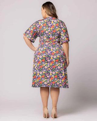 Gia Midi Dress in Vibrant Garden Print