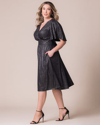 Crystal Cove Cocktail Midi Dress in Silver Starlight