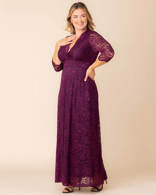 Maria Lace Evening Gown in Berry Bliss