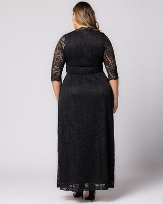 Maria Lace Evening Gown in Onyx