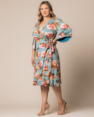 Gemini Wrap Dress in English Tea Rose