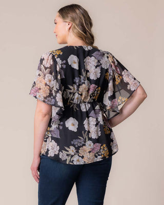 Seaside Serenade Top in Midnight Peony Print