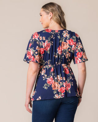 Abby Twist Front Top in Coming Up Roses