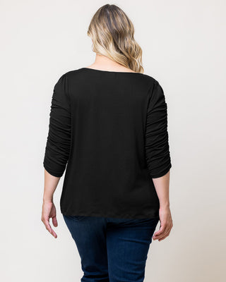 Reverie Ruched Top in Black