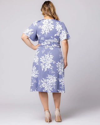 Jemma Ruched Tie Dress in Misty Lavender Florals