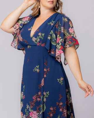 Breezy Border Print Cocktail Dress in Twilight Garden Border