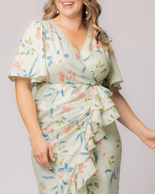 Alexandra Faux Wrap Gown in Lush Lily Print