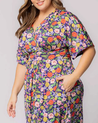 Gia Midi Dress in Vibrant Garden Print