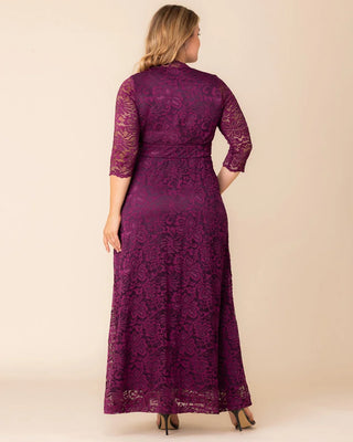 Maria Lace Evening Gown in Berry Bliss