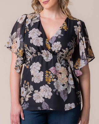 Seaside Serenade Top in Midnight Peony Print