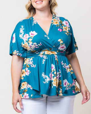 Encore Print Top in Tea Floral Print