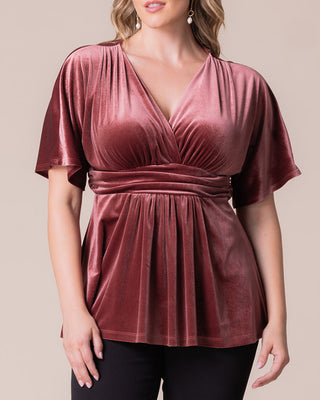 Park Avenue Velvet Top in Mauve Rose