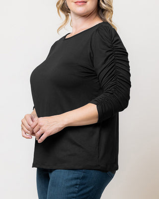 Reverie Ruched Top in Black