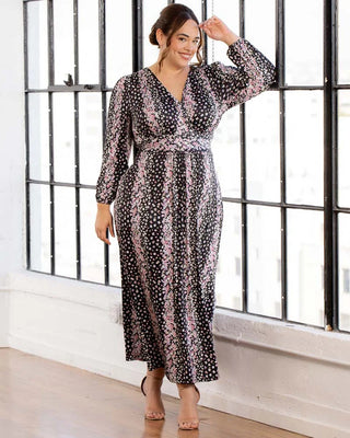 Kelsey Long Sleeve Maxi Dress in Nightshade Floral Falls