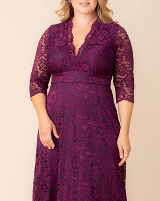 Maria Lace Evening Gown in Berry Bliss