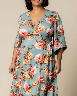 Gemini Wrap Dress in English Tea Rose