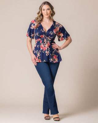 Abby Twist Front Top in Coming Up Roses