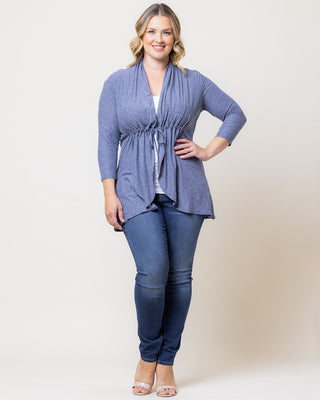 Sunset Stroll Cardigan in Heathered Indigo