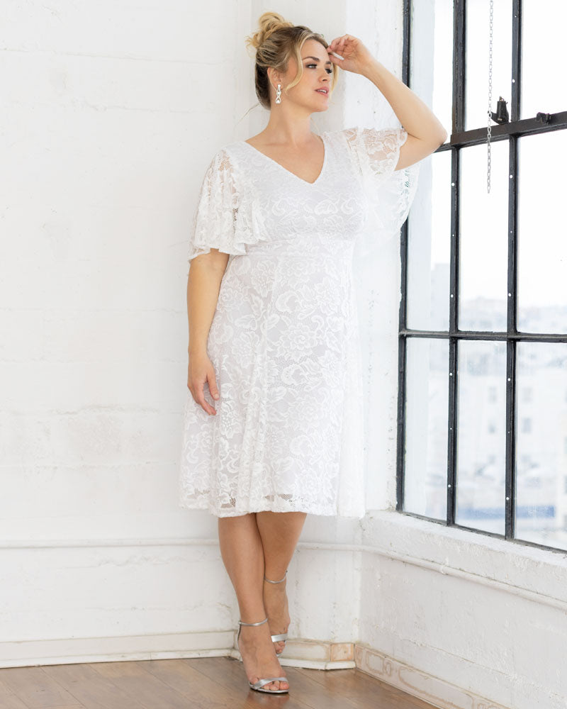 Genny panelled-design midi dress - White