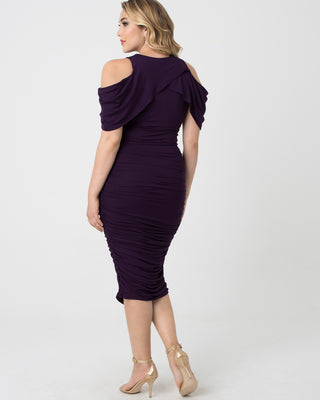 Bianca Ruched Dress in Plum