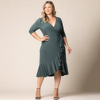 Whimsy Wrap Dress in Fern Green