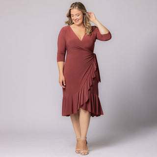 Whimsy Wrap Dress in Marsala