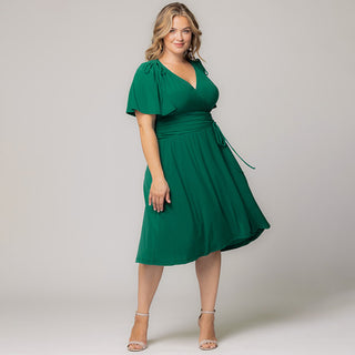 Jemma Ruched Tie Dress in Clover Green