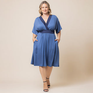 Paige Colorblock Dress in Blue Moon