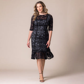 Hampton Lace Cocktail Dress in Shadowed Stream