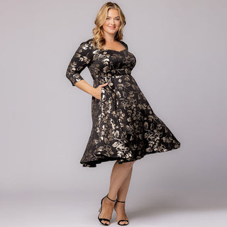 Royal Sweetheart Cocktail Dress in Gilded Noir