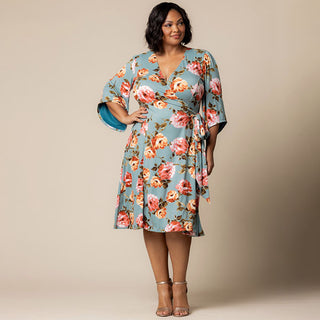 Gemini Wrap Dress in English Tea Rose