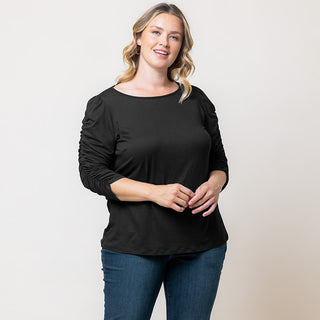 Reverie Ruched Top in Black