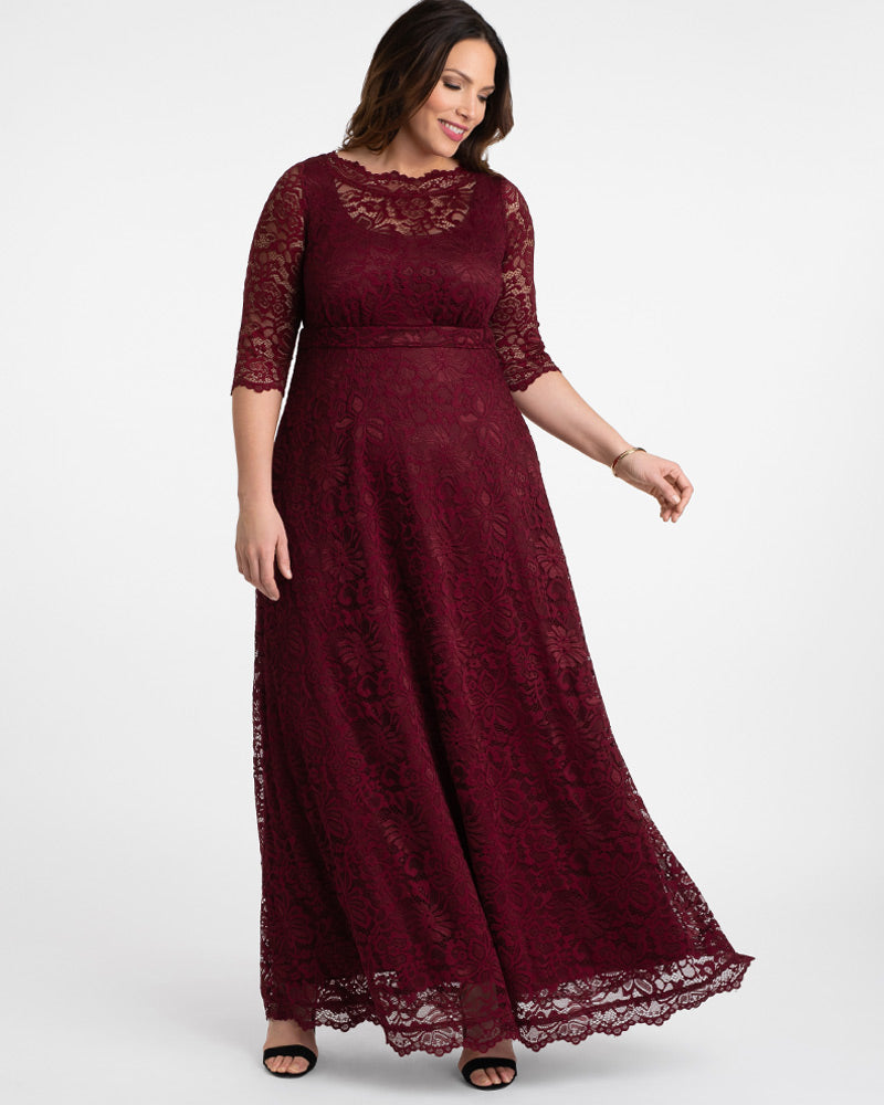Plus Size Evening Gown, Leona Lace Gown